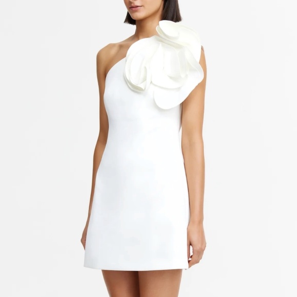 Acler Cream One-Shoulder Mini Dress - Picture 4 of 12